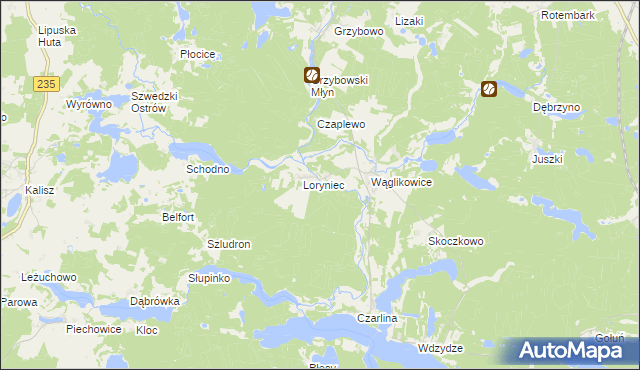 mapa Wawrzynowo, Wawrzynowo na mapie Targeo