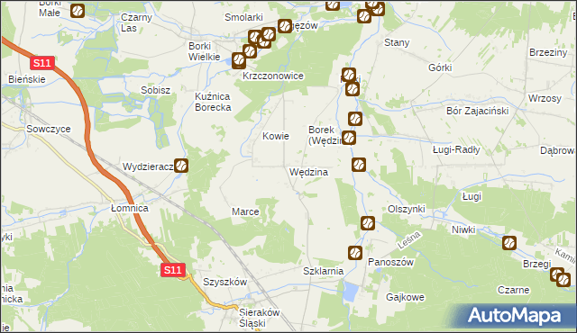 mapa Wędzina, Wędzina na mapie Targeo