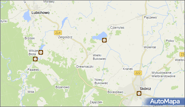 mapa Wielki Bukowiec, Wielki Bukowiec na mapie Targeo