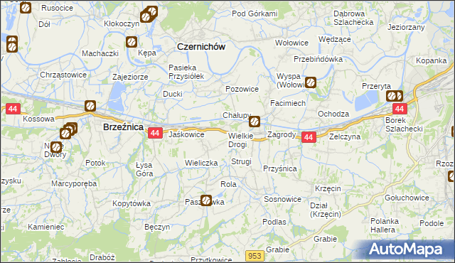 mapa Wielkie Drogi, Wielkie Drogi na mapie Targeo