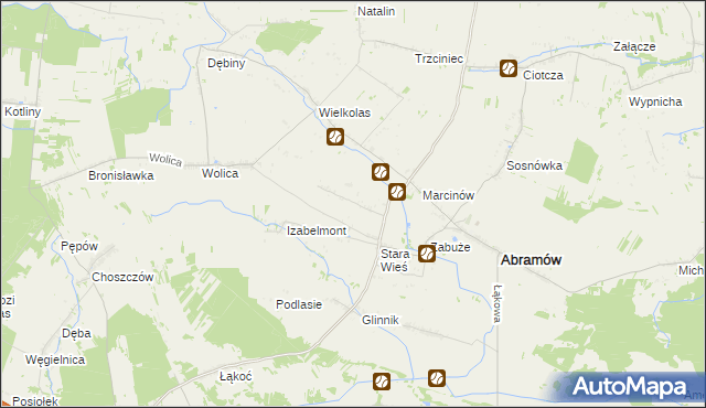 mapa Wielkie gmina Abramów, Wielkie gmina Abramów na mapie Targeo