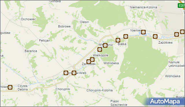 mapa Wielkopole gmina Gorzków, Wielkopole gmina Gorzków na mapie Targeo