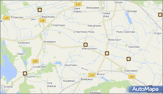 mapa Wierzchocin, Wierzchocin na mapie Targeo