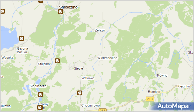 mapa Wierzchocino, Wierzchocino na mapie Targeo