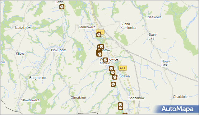 mapa Wilamowice Nyskie, Wilamowice Nyskie na mapie Targeo