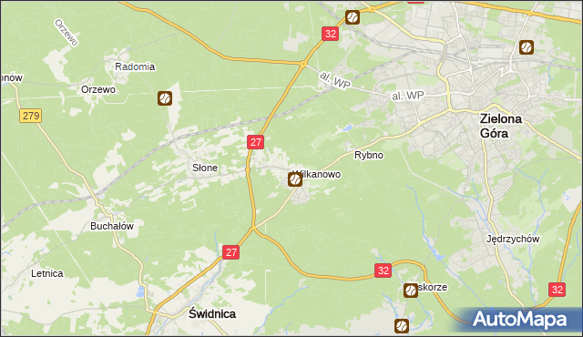 mapa Wilkanowo gmina Świdnica, Wilkanowo gmina Świdnica na mapie Targeo