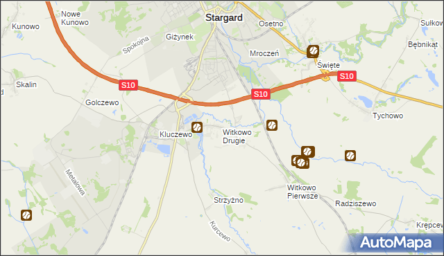 mapa Witkowo Drugie, Witkowo Drugie na mapie Targeo
