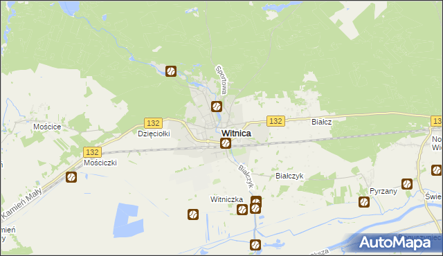 mapa Witnica powiat gorzowski, Witnica powiat gorzowski na mapie Targeo