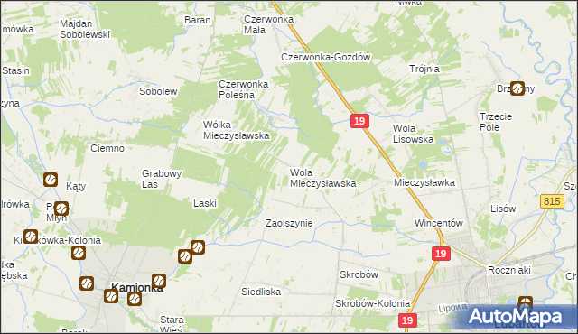 mapa Wola Mieczysławska, Wola Mieczysławska na mapie Targeo