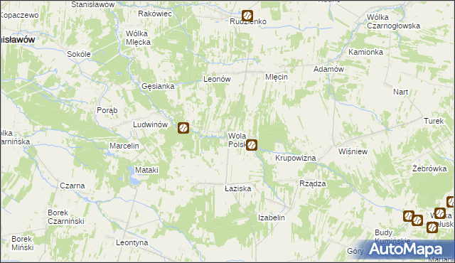 mapa Wola Polska gmina Jakubów, Wola Polska gmina Jakubów na mapie Targeo