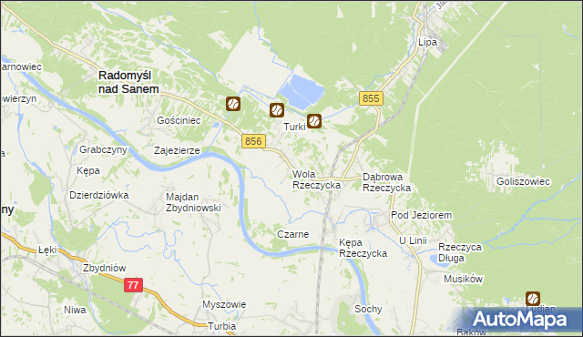 mapa Wola Rzeczycka, Wola Rzeczycka na mapie Targeo