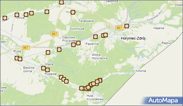 mapa Wólka Horyniecka, Wólka Horyniecka na mapie Targeo