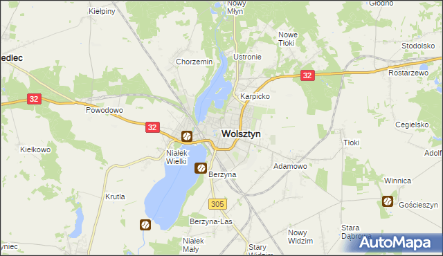 mapa Wolsztyn, Wolsztyn na mapie Targeo