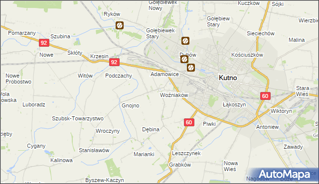 mapa Woźniaków, Woźniaków na mapie Targeo