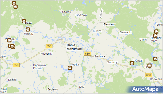 mapa Wróbel gmina Banie Mazurskie, Wróbel gmina Banie Mazurskie na mapie Targeo