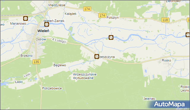 mapa Wrzeszczyna, Wrzeszczyna na mapie Targeo