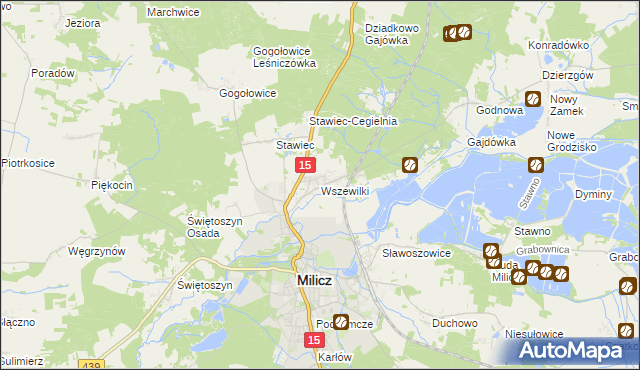 mapa Wszewilki, Wszewilki na mapie Targeo