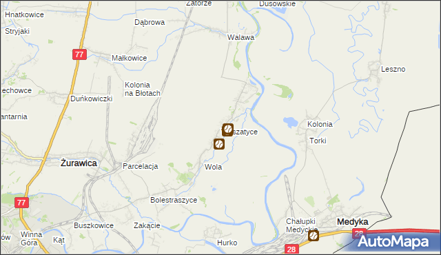 mapa Wyszatyce, Wyszatyce na mapie Targeo