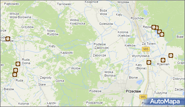 mapa Zaborcze, Zaborcze na mapie Targeo