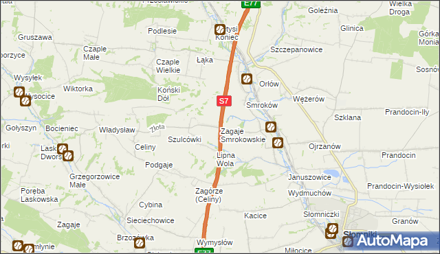 mapa Zagaje Smrokowskie, Zagaje Smrokowskie na mapie Targeo