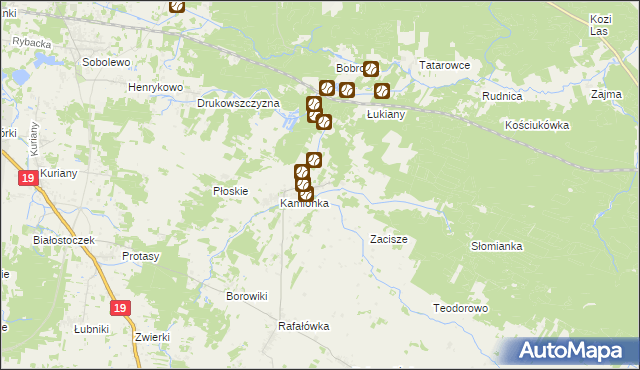 mapa Zajezierce, Zajezierce na mapie Targeo