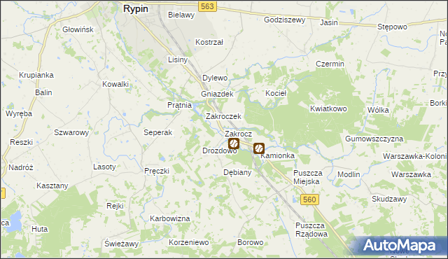 mapa Zakrocz, Zakrocz na mapie Targeo