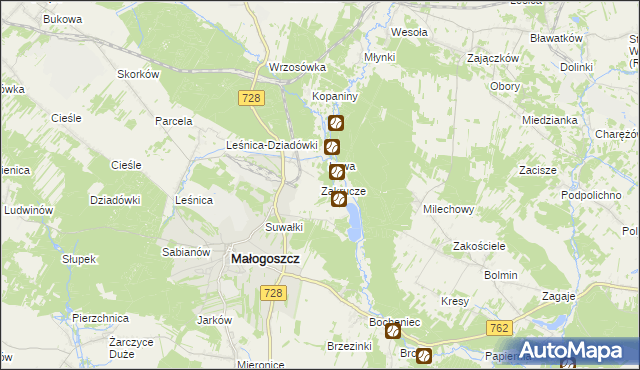 mapa Zakrucze, Zakrucze na mapie Targeo