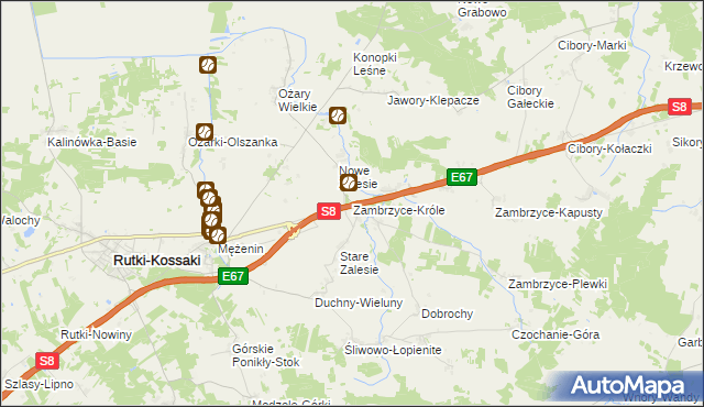 mapa Zambrzyce-Króle, Zambrzyce-Króle na mapie Targeo