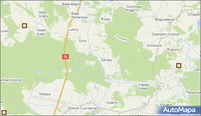 mapa Zamęty, Zamęty na mapie Targeo