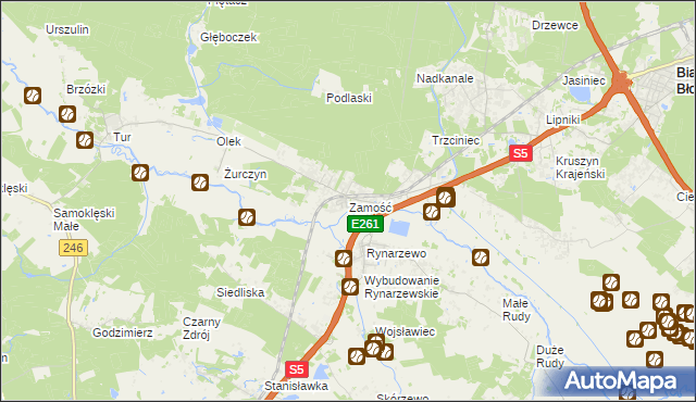 mapa Zamość gmina Szubin, Zamość gmina Szubin na mapie Targeo