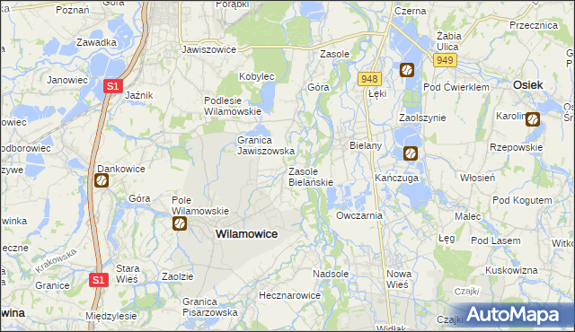 mapa Zasole Bielańskie, Zasole Bielańskie na mapie Targeo