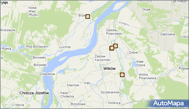 mapa Zastów Karczmiski, Zastów Karczmiski na mapie Targeo