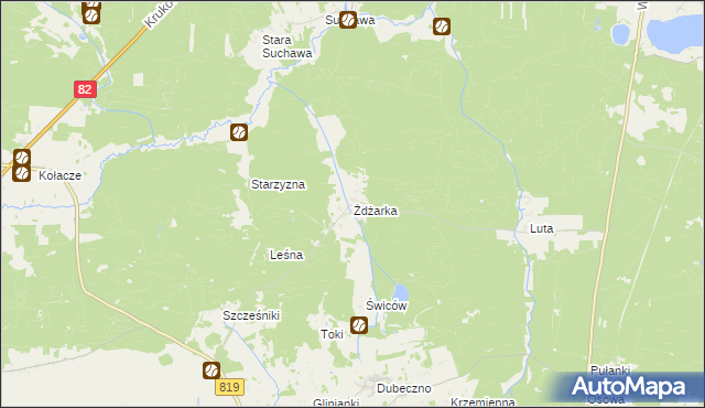 mapa Żdżarka, Żdżarka na mapie Targeo