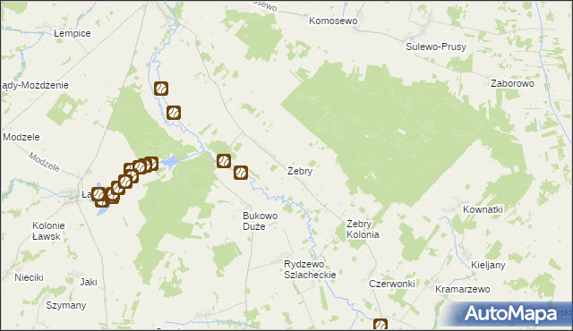 mapa Żebry gmina Wąsosz, Żebry gmina Wąsosz na mapie Targeo