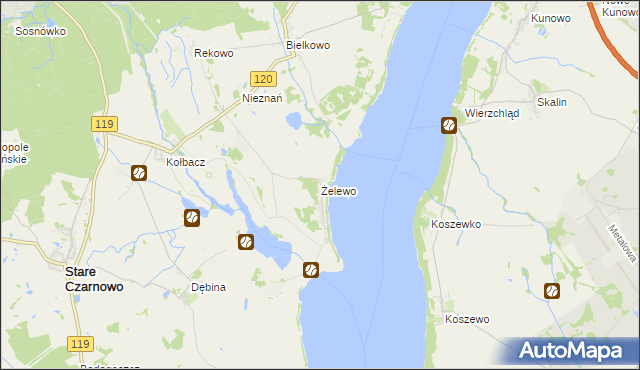 mapa Żelewo, Żelewo na mapie Targeo