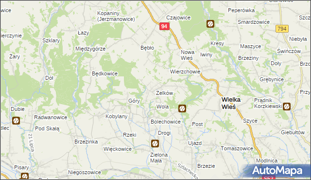 mapa Zelków, Zelków na mapie Targeo