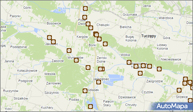 mapa Żerniki Dolne, Żerniki Dolne na mapie Targeo