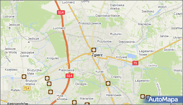 mapa Zgierz, Zgierz na mapie Targeo