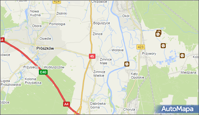 mapa Zimnice Małe, Zimnice Małe na mapie Targeo