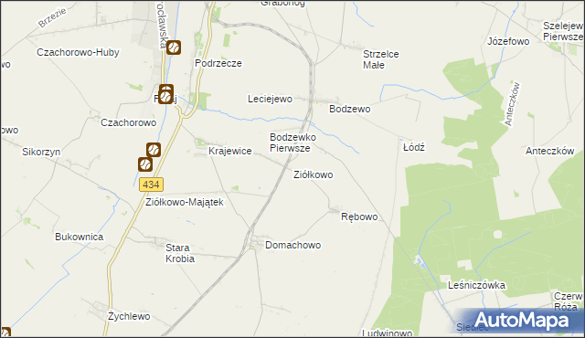 mapa Ziółkowo gmina Gostyń, Ziółkowo gmina Gostyń na mapie Targeo