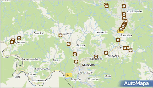 mapa Złockie, Złockie na mapie Targeo