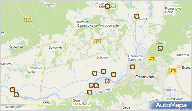 mapa Zofiowo, Zofiowo na mapie Targeo