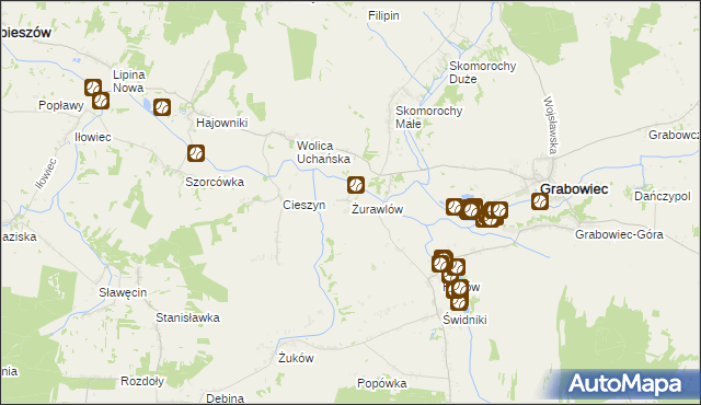 mapa Żurawlów, Żurawlów na mapie Targeo