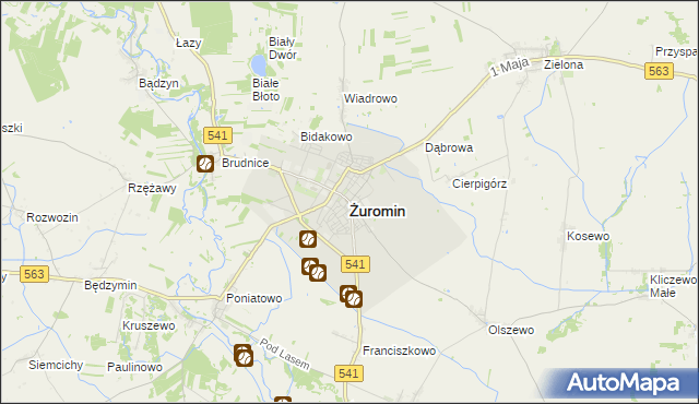 mapa Żuromin, Żuromin na mapie Targeo