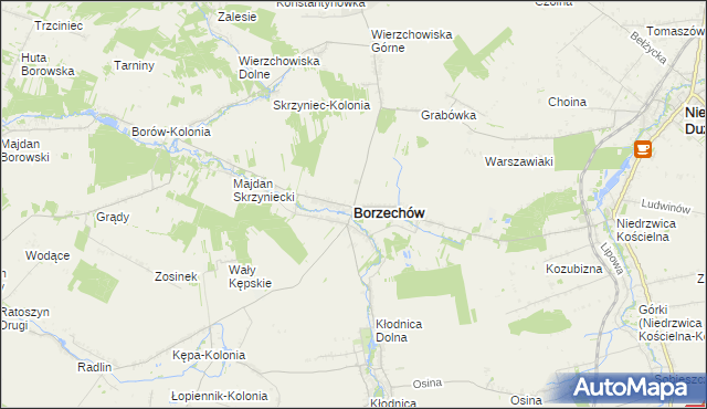 mapa Borzechów, Borzechów na mapie Targeo
