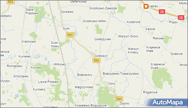 mapa Goleszyn, Goleszyn na mapie Targeo