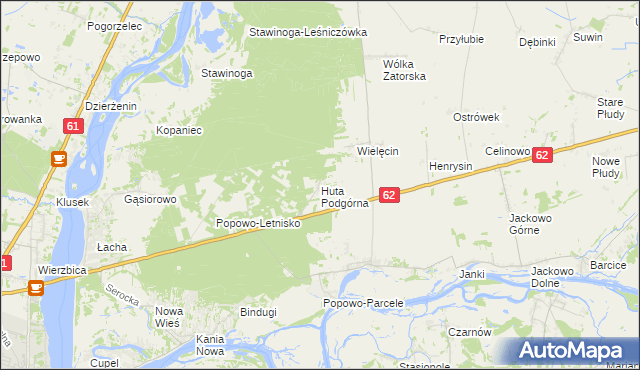 mapa Huta Podgórna gmina Somianka, Huta Podgórna gmina Somianka na mapie Targeo