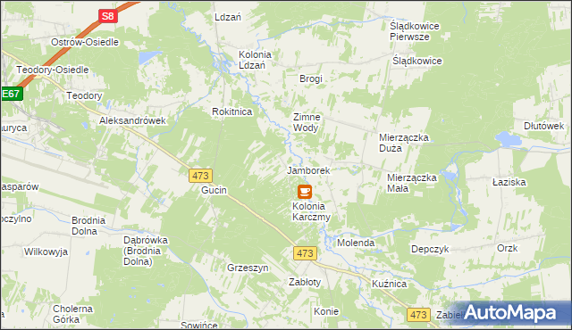mapa Jamborek, Jamborek na mapie Targeo