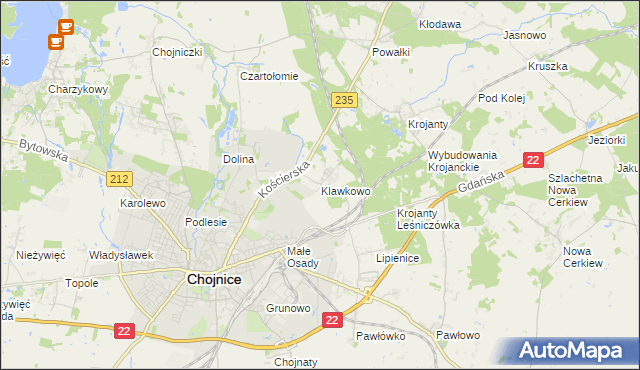 mapa Klawkowo, Klawkowo na mapie Targeo