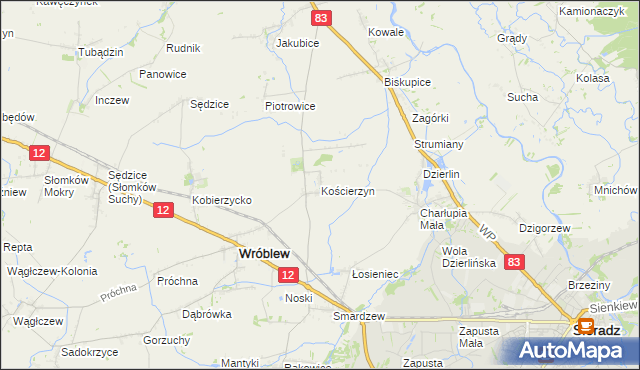 mapa Kościerzyn, Kościerzyn na mapie Targeo